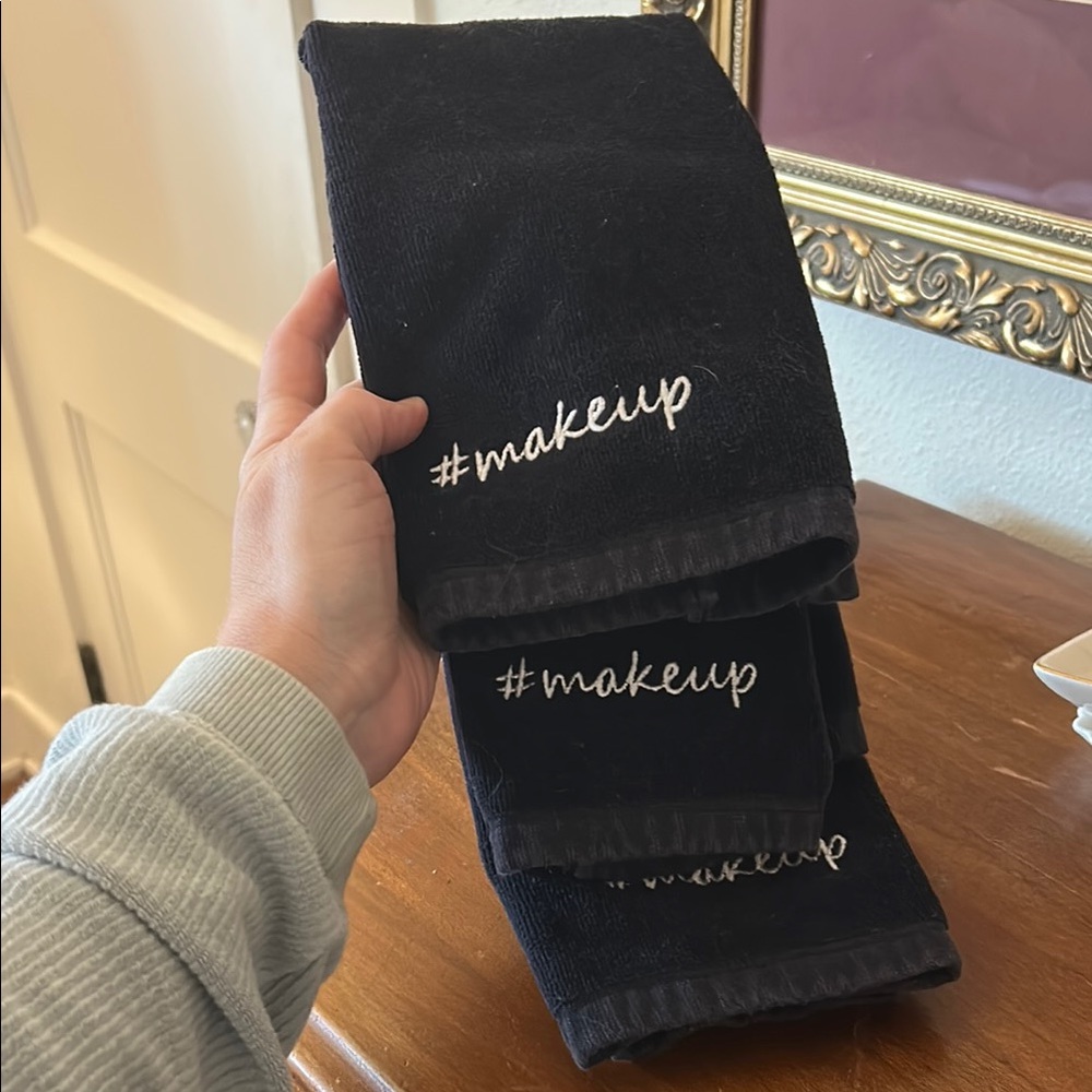 Black Makeup Towels Set of 3